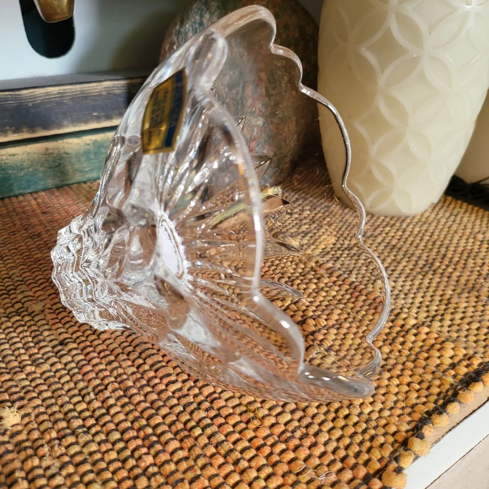 VTG Polonia Lead Crystal 24% Clear Dish 5.5"ร6" Poland - Picture 2 of 6